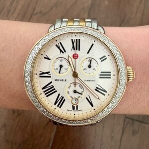 Michele Diamond Two-Tone Watch